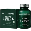 Betterbrand Better Lungs Health Pack - BetterLungs & BetterLungs Detox Tea Bundle - Suplemento de Saúde Resporatório Diário - 15X Herbal Tea Bags + 60 Cápsulas