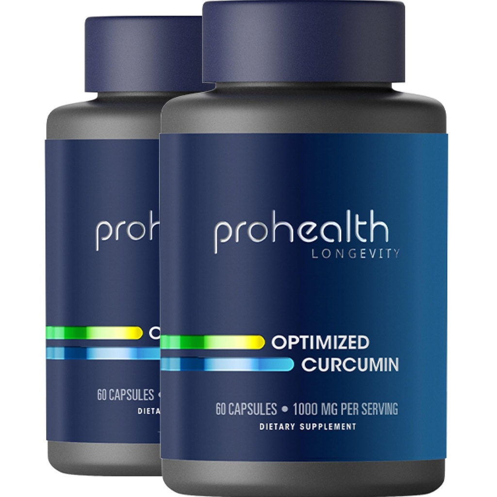 ProHealth Turmeric Curcumin Supplement: 285 vezes mais Biodisponível-Desenvolvido por neurocientistas. 1000 mg Concentrado Longvida Curcumin Extract por serviço (60 X 500 mg Cápsulas/garrafa) 2 Embalagem