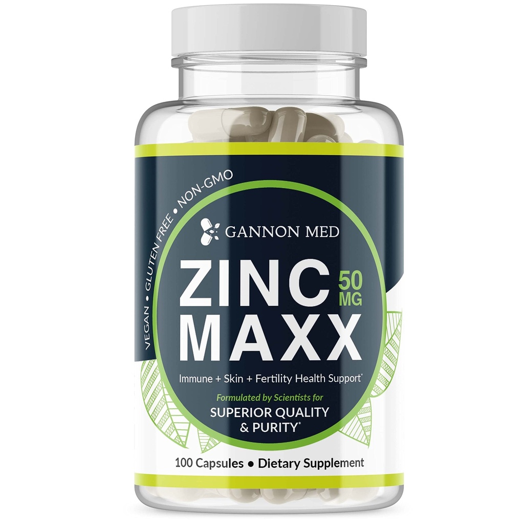Zinc Maxx 100 Cápsulas, Zinc Gluconato Imune Booster para Saúde Reprodutiva, Cuidados com a Pele, e Imune Booster - 3+ Mês Fornecimento de suporte Imune de alta potência para homens e mulheres