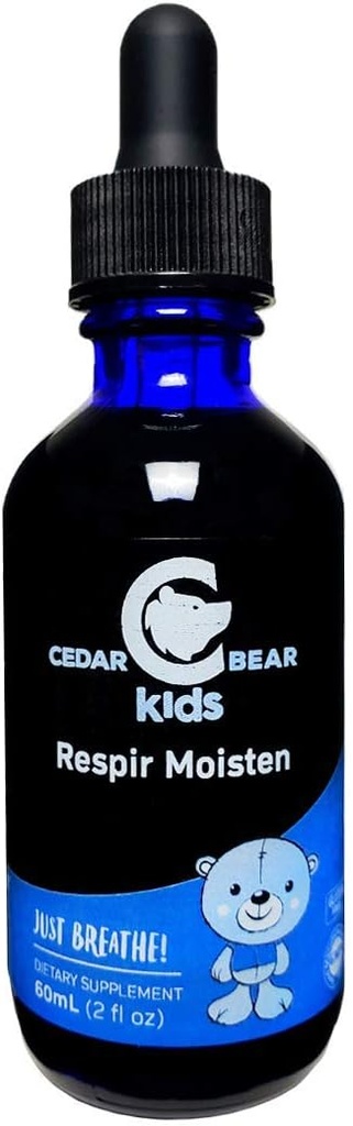 Cedar Bear Respir Moisten para crianças um suplemento de ervas líquidas que hidrata e acalma tecidos respiratórios irritados e alivia tosse seca ocasional 2 Fl Oz