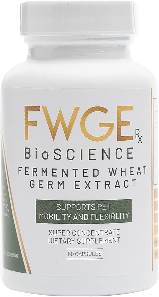 Spermidina Pet Joint Health Premium Fermented Wheat Germ Extract, Mobilidade, Flexibilidade, Saúde Celular, Não-GMO, Sem glúten, Livre de açúcar, Vegan, Natural, 1 Garrafa 60 Cápsulas