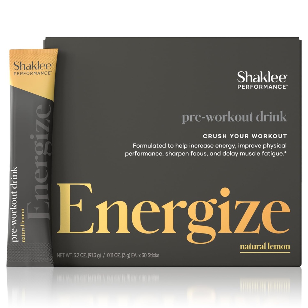 Shaklee - Performance Bebida Energética Pré-Trabalho - Green Tea Extract Lemon Flavor - Energy Boost - Beta-Alanine & L-theanina - 100mg Cafeína, 800mg Beta-Alanine e 100mg L-theanina - 30 Servings