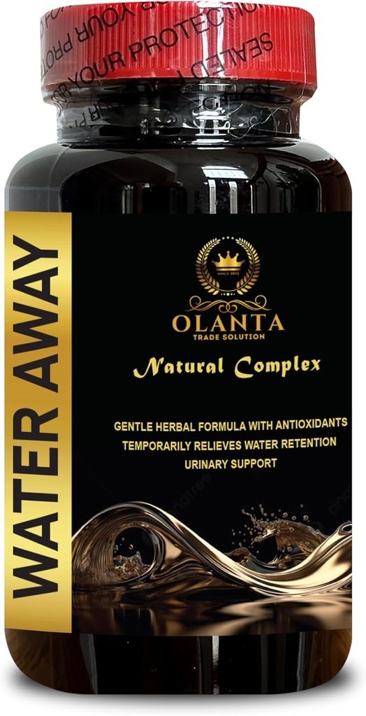 Water Away Supplement - Pílulas de Perda de Água para Mulheres, Diuréticos Naturais para Retenção de Água e Bloating, Suplementos de Suporte Rim - 1 Garrafa 60 Cápsulas