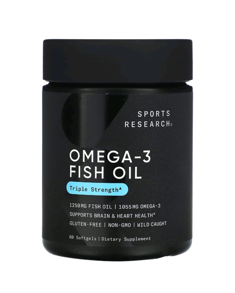 Sports Research Omega-3 Fish Oil, Triplo Força, 60 Softgels