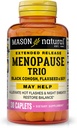 Trio de Menopausa Natural Mason: Black Cohosh, Flaxseed, & Soy (Lançamento Extendido) - May Aleviate Hot Flashes & Night Sweats*, Suporta equilíbrio saudável de hormônios*, 30 Caplets