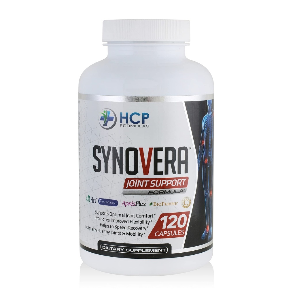 Synovera - Complexo de Apoio Conjunto com Extrato e Colágeno Turmérico - Mobilidade e Flexibilidade - Juntas Saudáveis, Tendão, Ligamento e Tecido Sinovial - Suplemento Alimentar - 120 Caps