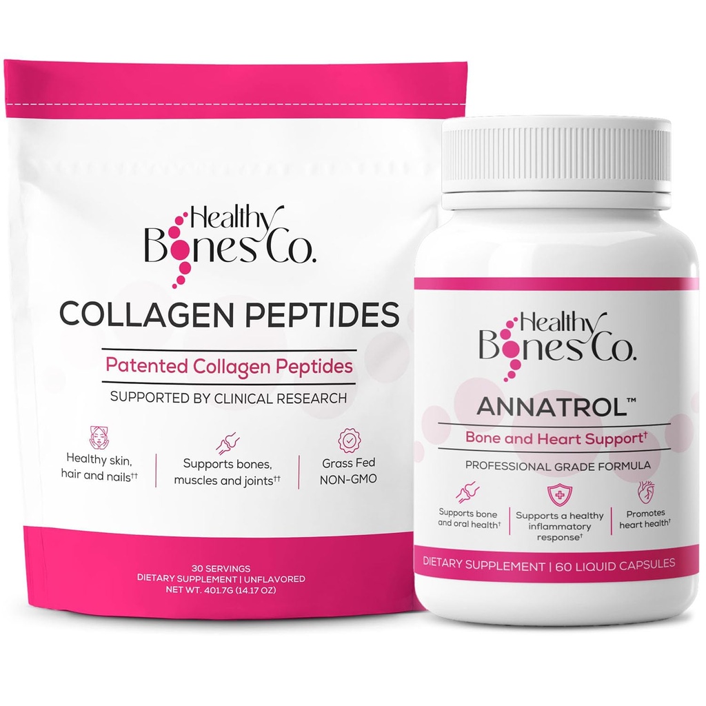 Suporte ósseo de Annatrol & FORTIBONE Colágeno Peptídeos p/FORTIGEL, VERISOL e TENDOFORTE - Osso completo, junta, pele, cabelo, unhas e suporte metabólico