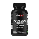 Iodeto de potássio Suplemento dietético 130 mg por serviço - 150 comprimidos (1 frasco) - EXP 05/2030