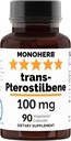 MONOHERB Trans- Pterostilbene 100 mg por cápsula - 90 Cápsulas Vegetarianas
