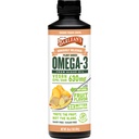 Barlean's Ginger Peach Vegan Omega 3 Suplemento, Óleo de Algas Líquidas com 630 mg EPA & DHA, Ômega de planta de óleo de algas, Não-GMO & Gluten Free, 16 oz