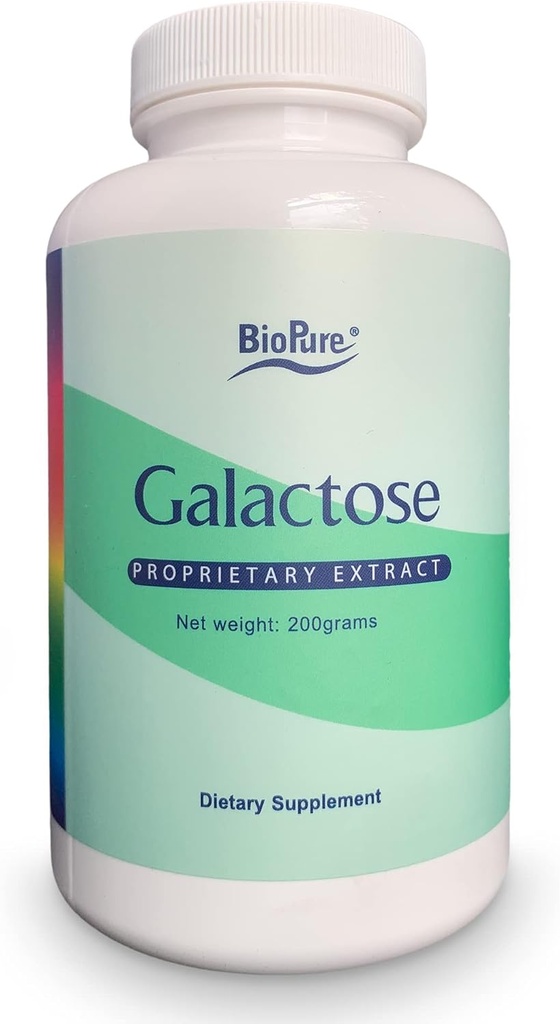 BioPure Galactose – Suplemento dietético essencial de açúcar natural monossacarídeo para apoiar processos biológicos críticos, desenvolvimento adequado de células, produção de energia, imunidade e saúde renal – 200g