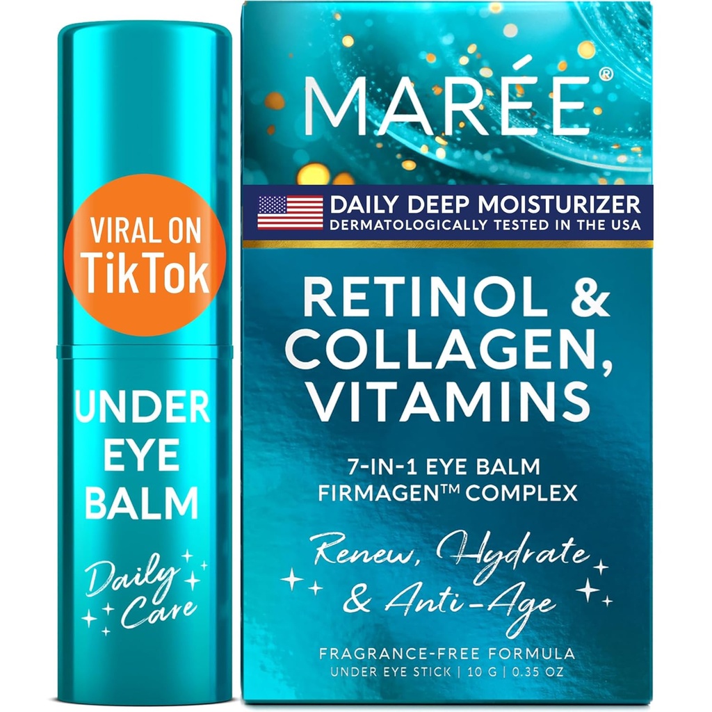 MAREE Sob Balm Eye Stick com Retinol & Ceramida Complexo - Hidratante Facial para círculos escuros e rugas - Sob Eye Brightener Stick, Anti rugas Hydrating Face Skincare