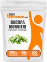 BulkSupplements.com Extrato de Bacopa em pó - Bacopa Monnieri Suplemento, Suplemento de ervas - Vegan & Gluten Grátis, 500mg por serviço, 100g (3,5 onças) (Pacote de 1)