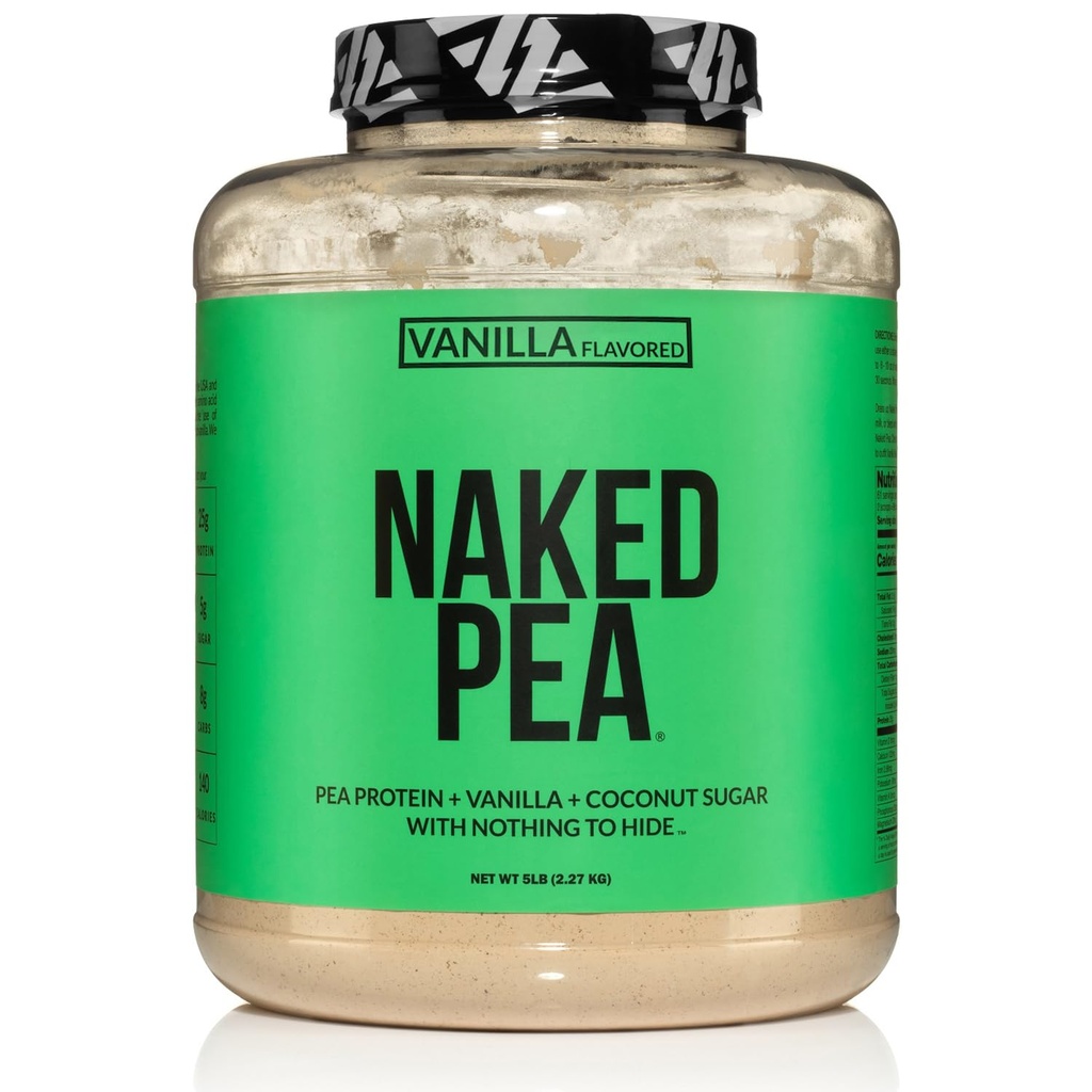 Pêra naked - proteína de ervilha de baunilha - proteína de ervilha isolate de fazendas norte-americanas - 5lb Bulk, planta baseada, proteína vegetariana & Vegan. Fácil de digerir, sem OGM, sem glúten, sem lactose, sem soja