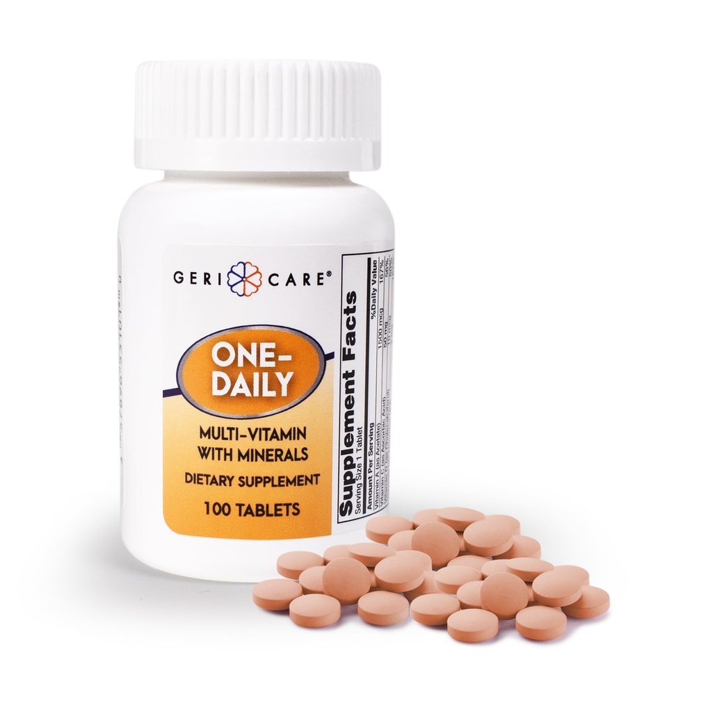 Multivitamínicos de um dia com minerais para homens e mulheres (100 comprimidos) por GeriCare; Suplemento dietético multi-vitamina e multimineral de alta potência para imunidade, energia; Suporte nutricional diário completo