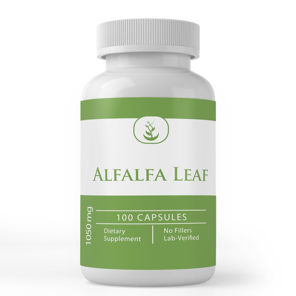 Puro Ingredientes Originais Folha Alfalfa, (100 Cápsulas) Sempre Puro, Sem Aditivos ou Enchimentos, Verificado Lab