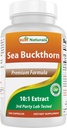 Melhor Naturals Sea Buckthorn Oil Powder Extract 10:1 500 mg 240 Cápsulas - Não-GMO, Glúten Livre - Contém naturalmente occuring Omega-7 Ácido palmetoleico