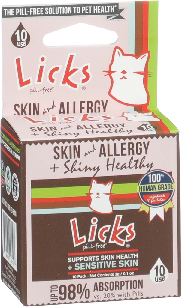 Licks - Alergia de Gato - Pele de Gato e Alergia - LiquiPaks - 10 Uso