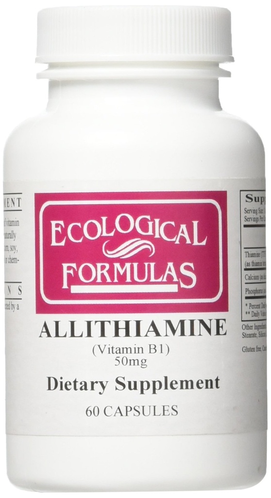 Fórmulas ecológicas Alitemina Vitamina B1 50 Mg, Branco, 60 Contagem