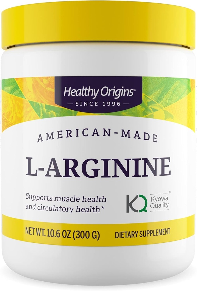 Origens Saudáveis - L-Arginina (American-Made, Não-GMO, Glúten Livre, Apoio Músculo), 10.6 Onça