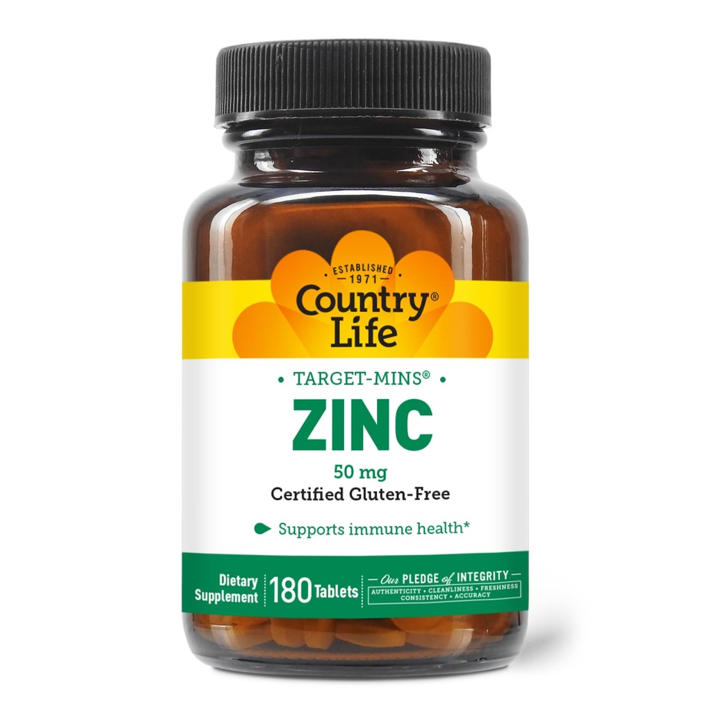 País Meta-Minas Zinco 50 mg 180 Comprimidos - Suplementos Zinco para a Saúde Imune - Zinco 50mg - Zinco Suporte