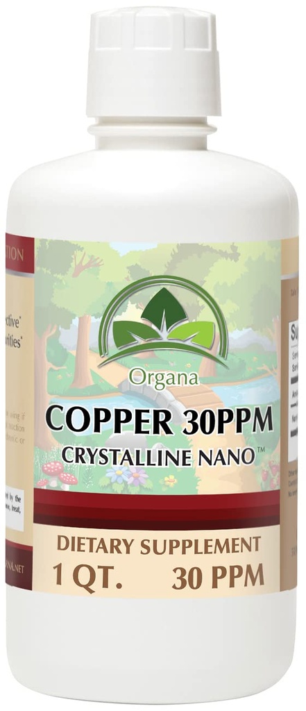Organa Puro Crystalline Liquid Copper Supplement - 30 PPM - Mineral Coloidal
