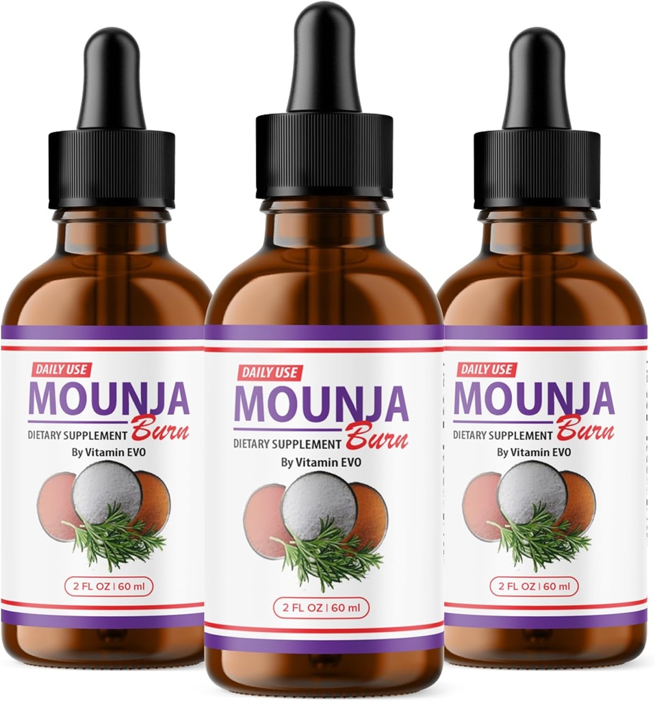 (3 Pack) Mounja Burn Drops - Fórmula Oficial - Mounja Burn Dietary Supplement Drops, Mounja Liquid Drops Força máxima no geral Wellness Support Fórmula MoujaBurn Mounja Burn Advanced (3 Garrafas)