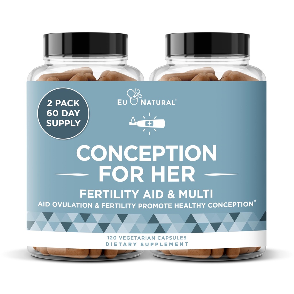 Concepção Suplementos de fertilidade para as mulheres – Ovulação de Aids, equilíbrio hormonal, e ciclos regulares – Suporte Vitamina pré-natal com Myo-Inositol, Folato, Ácido Fólico, Vitex – 120 Cápsulas Macio Vegetariano