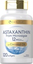 Carlyle Astaxantina 12mg . 120 Softgels . Suplemento de Microalgas . com óleo de coco .