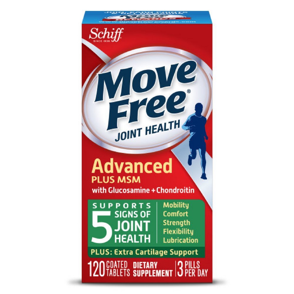 Mover Free Advanced Plus MSM, 120 comprimidos - Suplemento de Saúde Conjunta com Glucosamina e Condroitina (Pacote de 4)