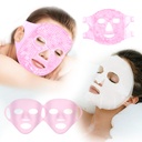 Conjunto de máscara de rosto de gelo reutilizável - Terapia quente e fria para Enxaqueca, Sabedoria Dor de Dente, Alivio de Puffiness com 2 Capas de Silicone, Gel de Refrigeração Pad para Inchaço