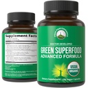 Super Verdes Orgânicos 150 Cápsulas - Suco Verde Suplemento Superalimentar com 25 Ingredientes Orgânicos Naturais. Pílulas Max Energy e Detox Super Food com espirulina, espinafre, couve, açafrão, probióticos
