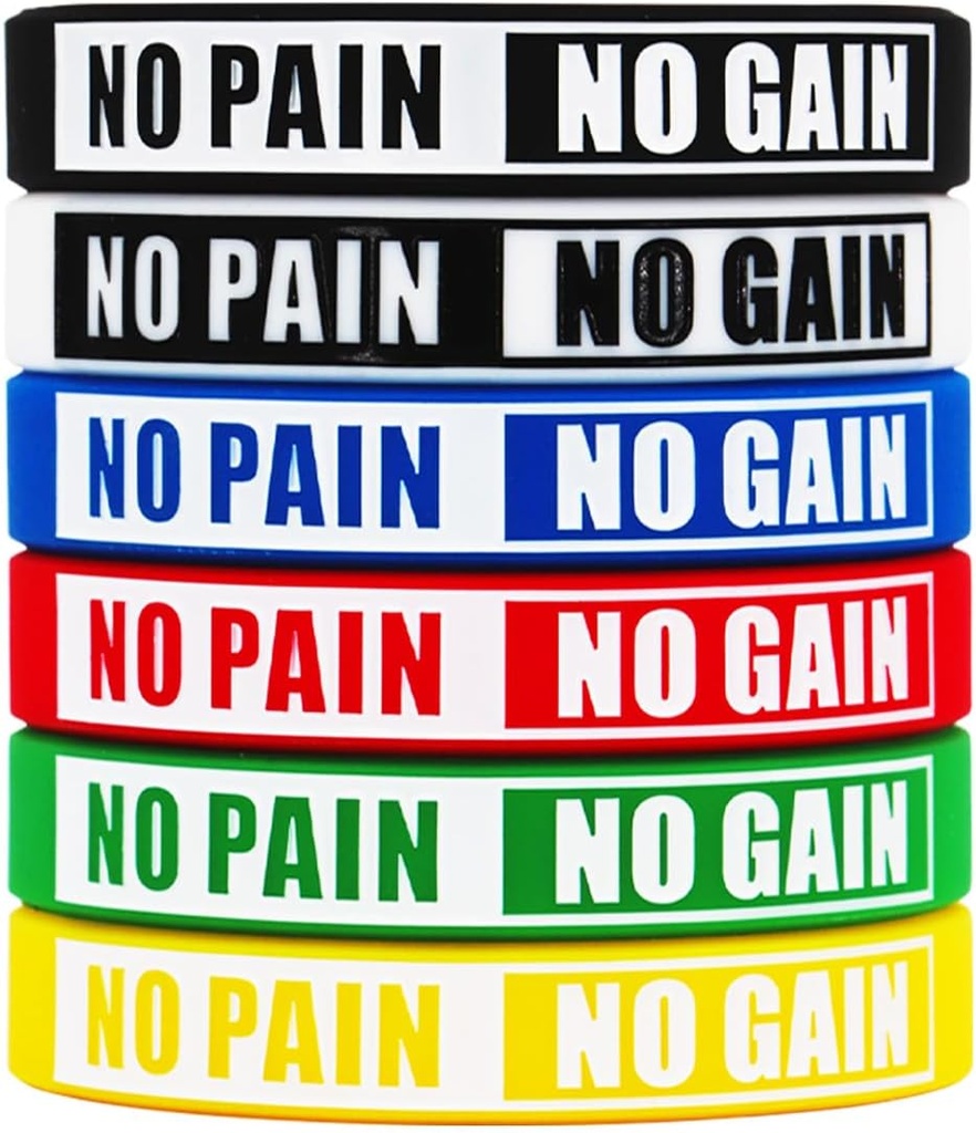Sem dor Não ganhar pulseiras Motivacional Bulk Inspiracional Silicone Fitness Pulseiras Stretch Unisex Sport pulseiras para adolescentes homens mulheres