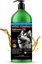 Óleo de salmão selvagem do Alasca para cães e gatos pela Islândia Puro     , 1.043 mg de Omega-3 por colher de chá , Óleo de salmão & Pollock mistura , BPA-free escovado garrafa de alumínio epóxi revestido com bomba - 17 onças