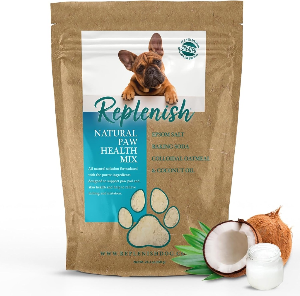 Solução de cura de paw dog replenish – todo o sal de Epsom natural para cães Patas - solução de imersão de paw medicado & hidratante para o seco rachado Patas - Epsom tratamento de sal - Spa Paw Proteção para cães