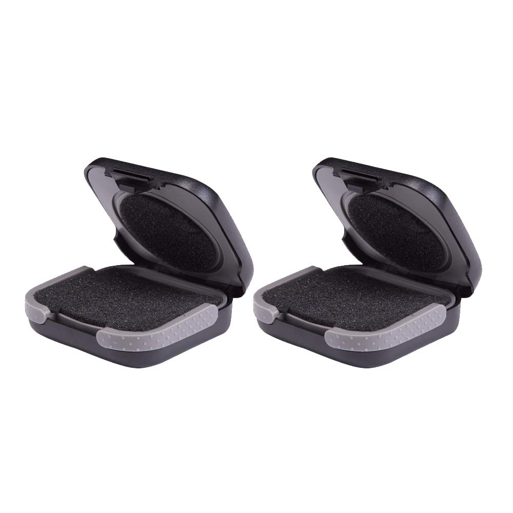 Caixa de armazenamento de aparelhos auditivos SOUNDLINK Hard - Caixa de transporte de aparelhos auditivos pequeno titular para CIC, ITC, não para BTE ABS Black (2 pcs em 1 embalagem)