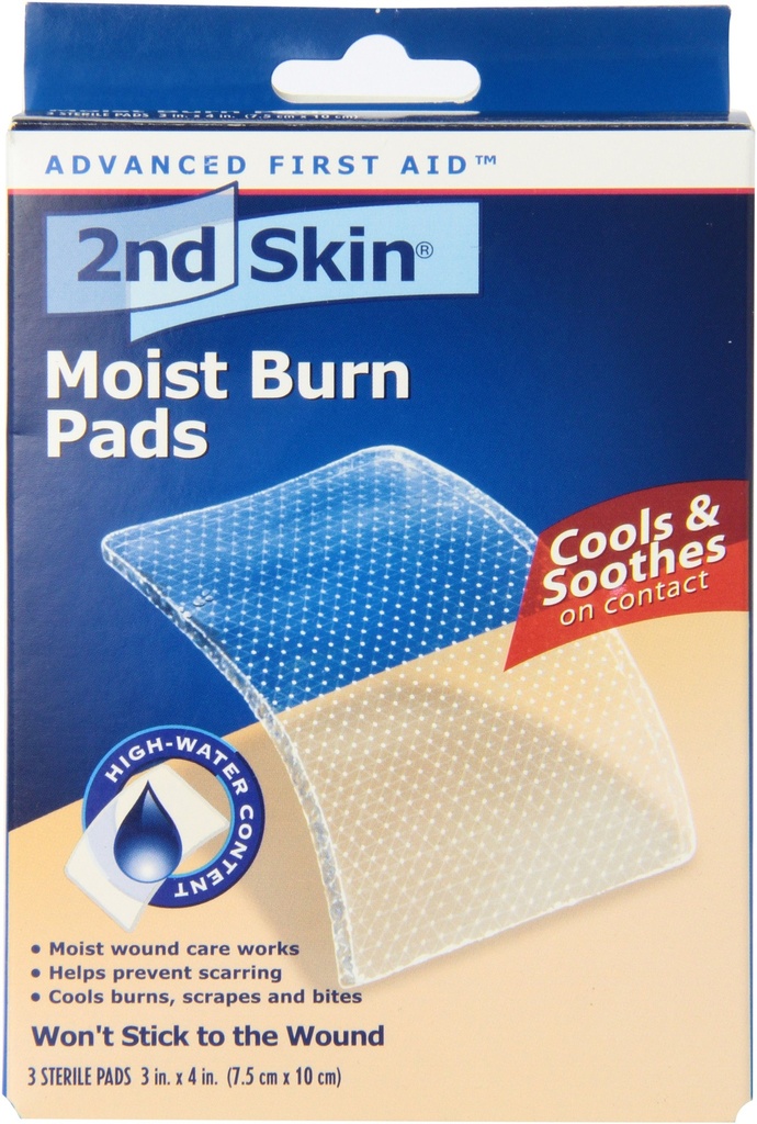 Spenco 2nd Skin Moist Burn Pads, Large (3 x 4 polegadas), 3-Count