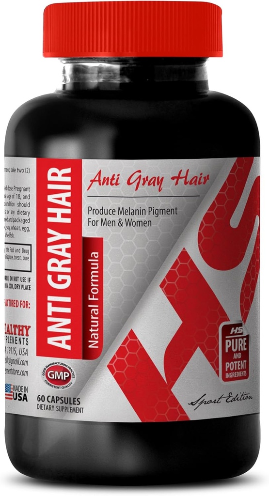 Ácido Fólico 1000 mcg - Anti cinza cabelo fórmula natural - melhorar a saúde do cabelo (1 garrafa)