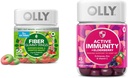 OLLY Fiber Gummy Rings 50ct & Active Immunity+Elderberry Gummies 45ct Berry Flavors Digestive & Imune Support