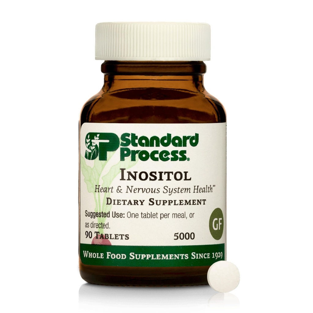 Processo padrão Inositol - Suporta Sistema Nervoso, Metabolismo Lipídico e Saúde Cardiovascular - Vegetariano, Sem Glúten, Não-Lacticínio e Não-Soja - 90 Comprimidos