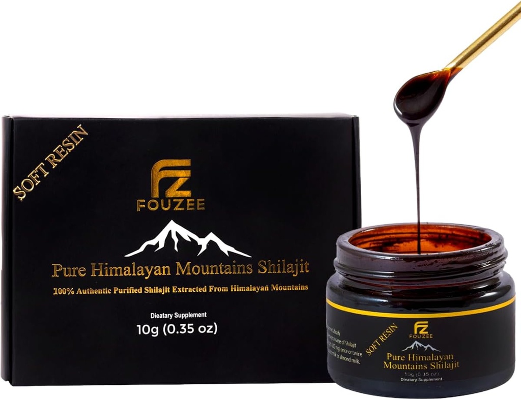 Puro Himalayan Shilajit — Trace Suplemento Mineral para Mulheres e Homens — Todas as resinas naturais e autênticas Shilajit em garrafa de vidro âmbar — Ácido Fulvico para aumento de energia e imunidade (10 Gram)