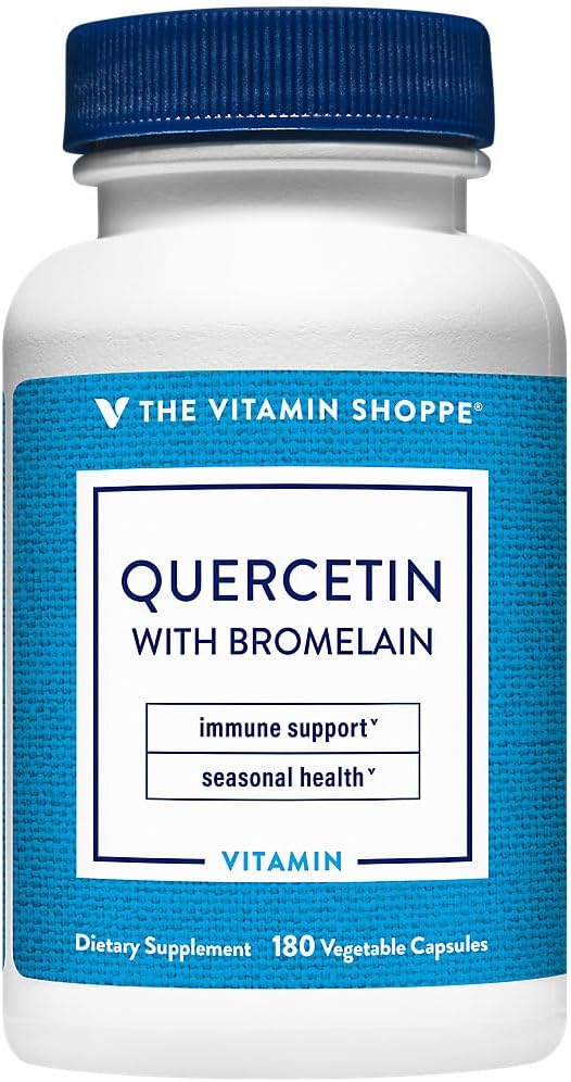 A vitamina Shoppe Quercetin com bromelaína, antioxidante que suporta uma imunidade saudável para todas as estações (180 cápsulas)