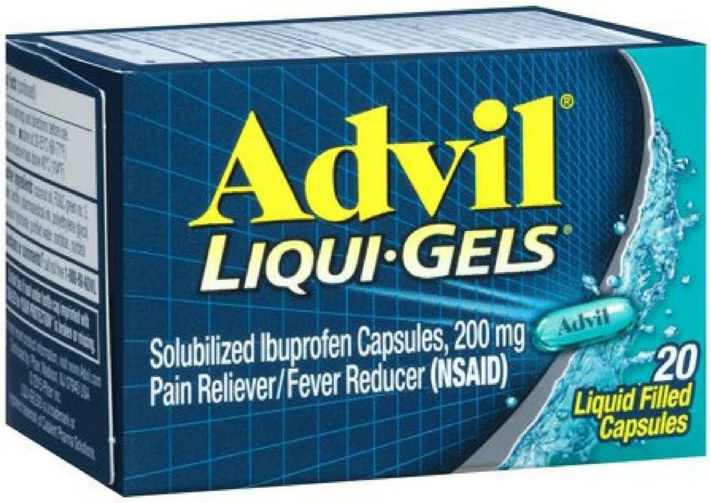 Advil Liqui-Gels 20s Tamanho 20s Advil Ibuprofeno alívio da dor líquido encheu cápsulas 20ct