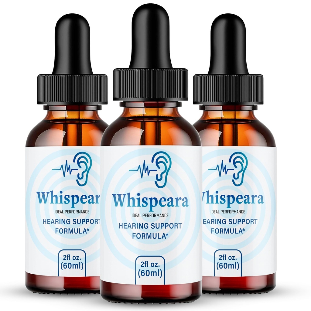Whispeara Tinnitus Alívio para Ringing Ears Drops, Anel claro Tinnitus Liquid Drops, Força Máxima, Advanced Formula Hearing Supplement, Earringing Tinnitus, Whispeara Reviews (3 Pack)