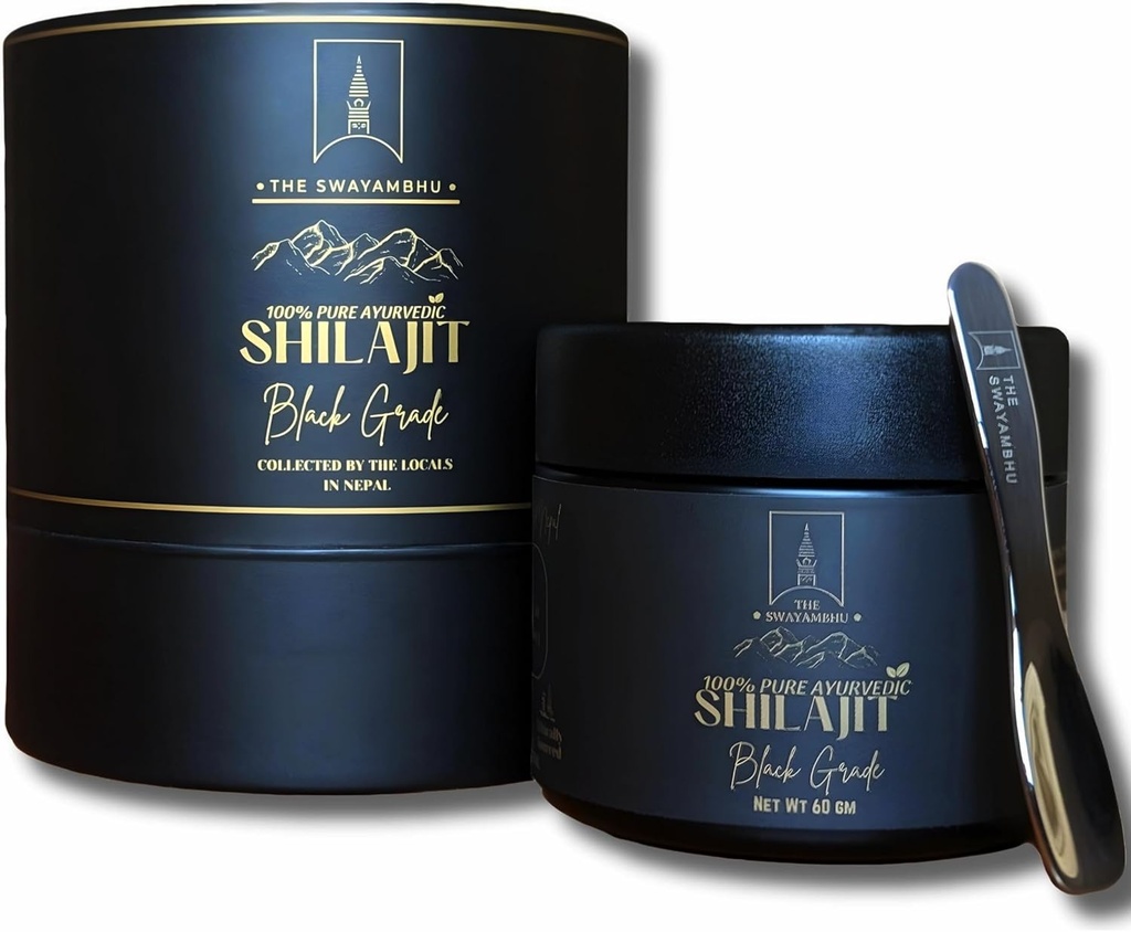 SHILAJIT 100% puro nepalês Himalaia Himalaia SHILAJIT resina - preto grau suplemento ayurvédico, mel infundido, colhida à mão, teste em laboratório, 60g (150 Servões), Vegan, Orgânico, Sem glúten