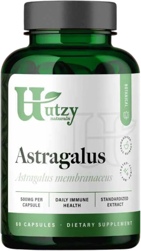 Utzy Naturals Astragalus (Saúde Imunitária Diária) 500 mg por cápsula (60 Cápsulas)