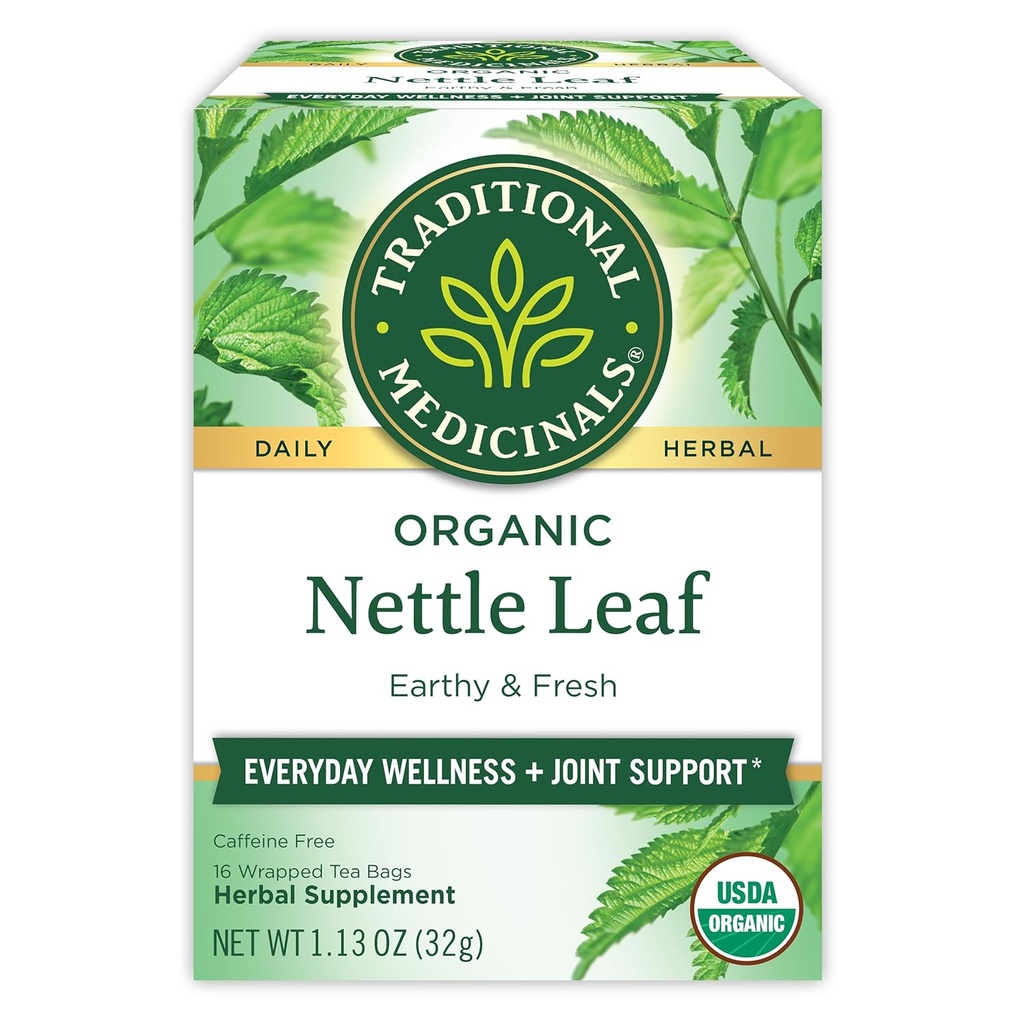 Medicinais tradicionais Orgânico Nettle Leaf chá de ervas, apoia a saúde conjunta e bem-estar geral, (Pacote de 1) - 16 sacos de chá