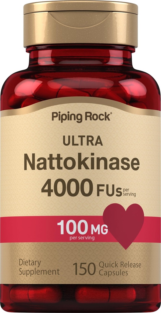 Piping Rock Nattokinase Supplement 4000 FU 100mg Ou 150 cápsulas