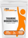 BulkSupplements.com Mononitrato de tiamina em pó - Vitamina B1 em pó, Suplemento de tiamina B1 - Vitaminas B1 sem glúten, 125mg por serviço, 5kg (11 lbs) (Pacote de 5)