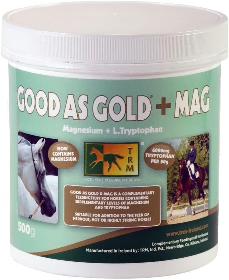 TRM Bom como ouro + MAG Calming Horse Supplement for Relaxation and Focus - Tryptophan + Magnésio - 500g